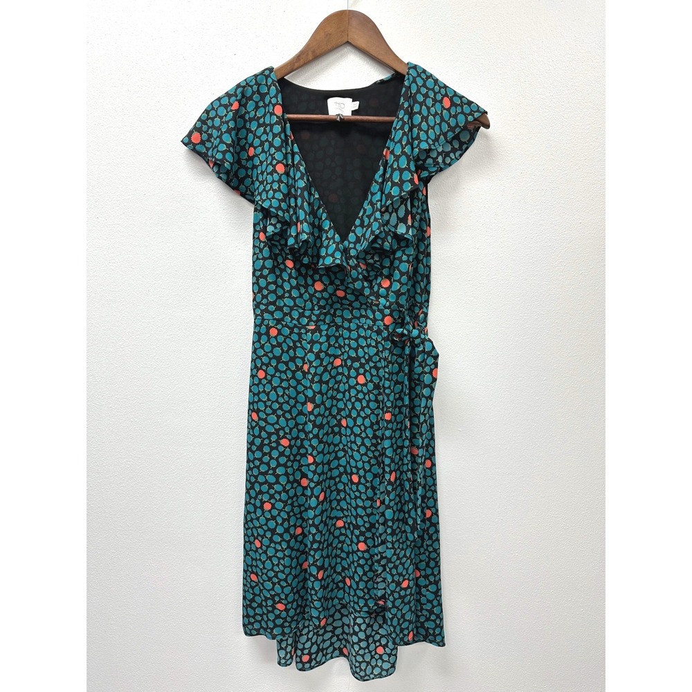 Anthro‎ HD in Paris Ruffle Neck Faux Wrap Dress 2